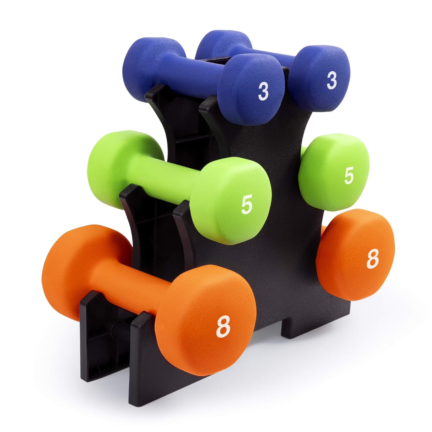32Lb Neoprene Dumbbell Set with Rack