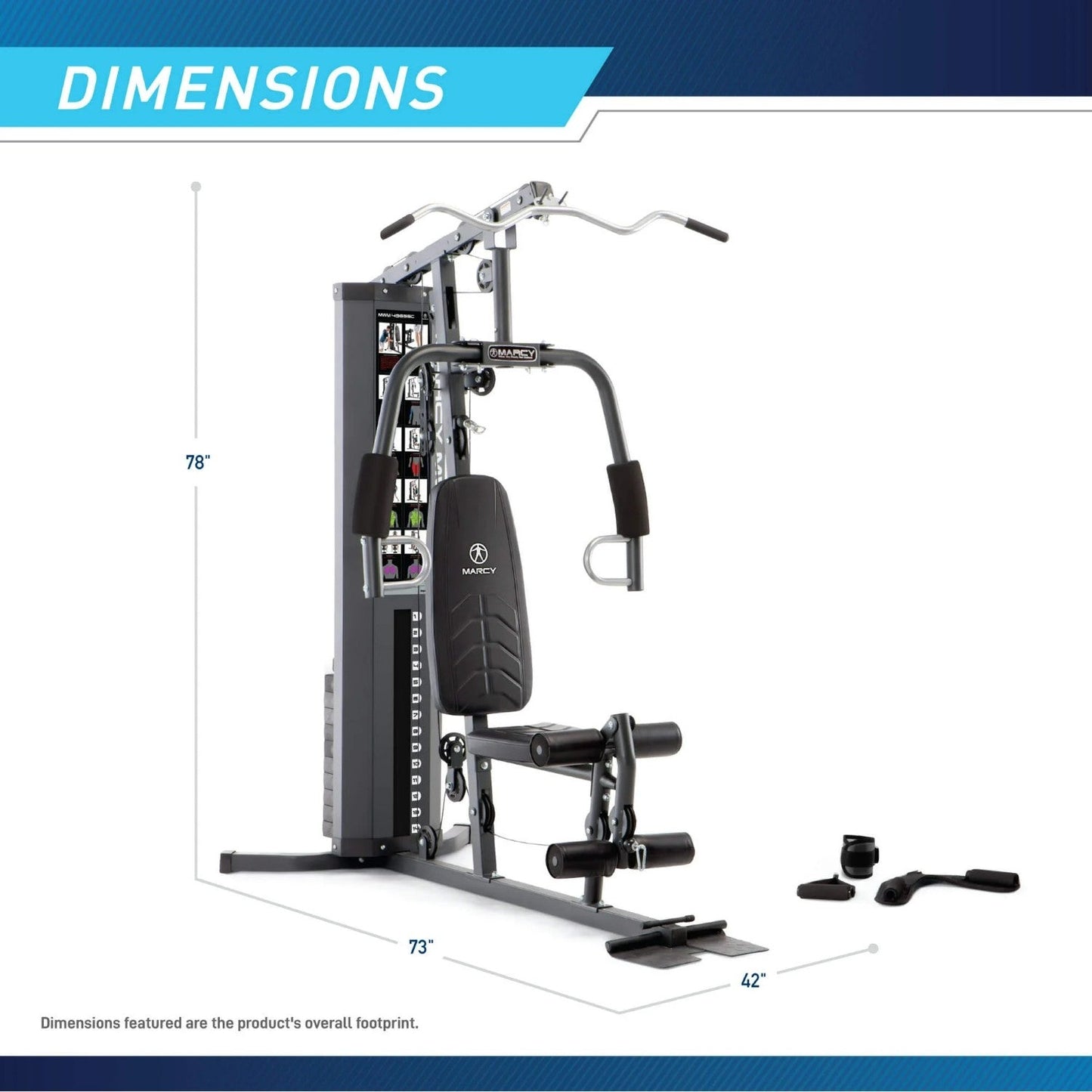 Open Box  150 Lb. Stack Weight Home Gym MWM-4965SC Full Tricep Lat Butterfly Curl Gym
