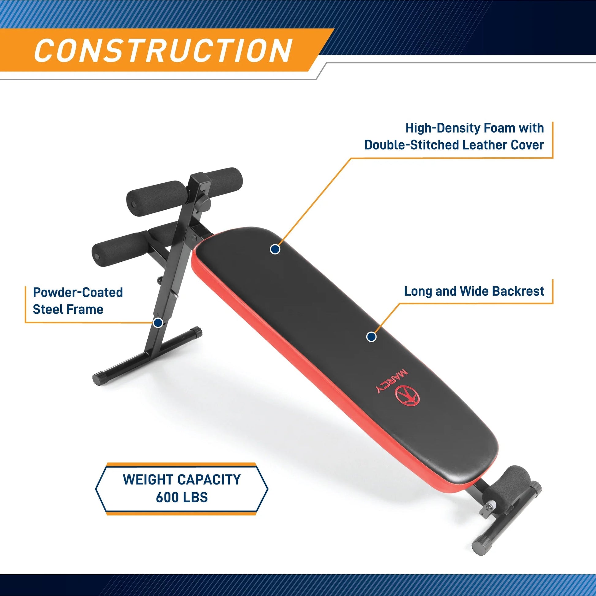 Folding Utility Bench with Headrest Slant Board SB-4606